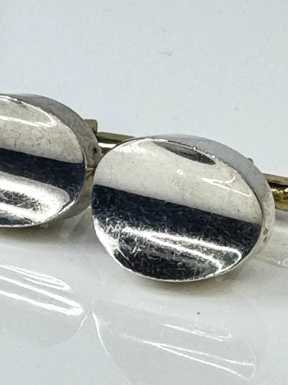 Vintage Modernist Sterling Silver 925 Hollow Cufflinks  17.1g SS428